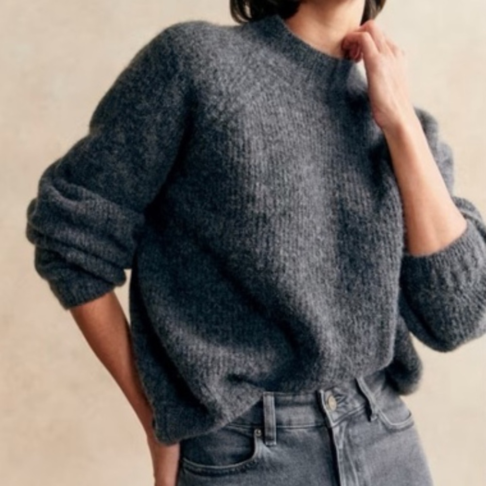 Sezane Otis Jumper Charcoal Size Small